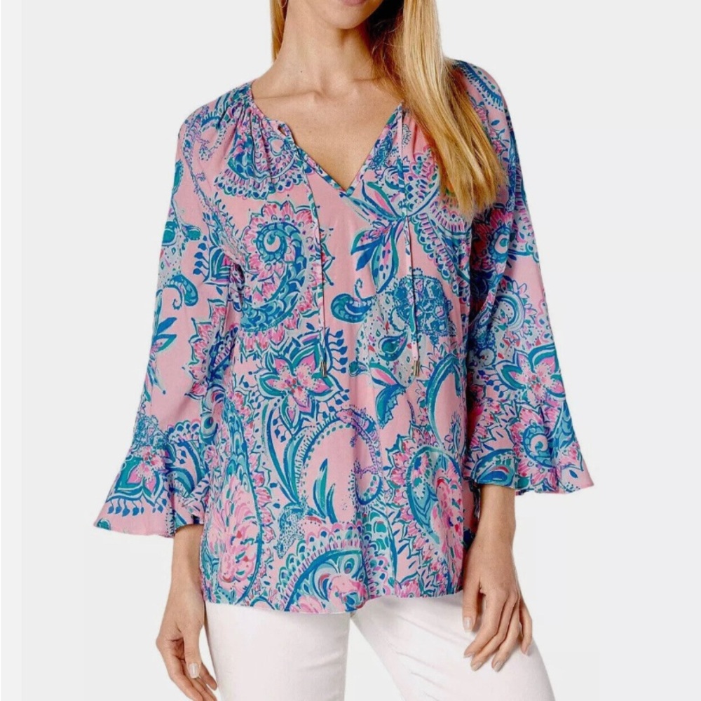 NWT Lilly Pulitzer Willa flounce sleeve top